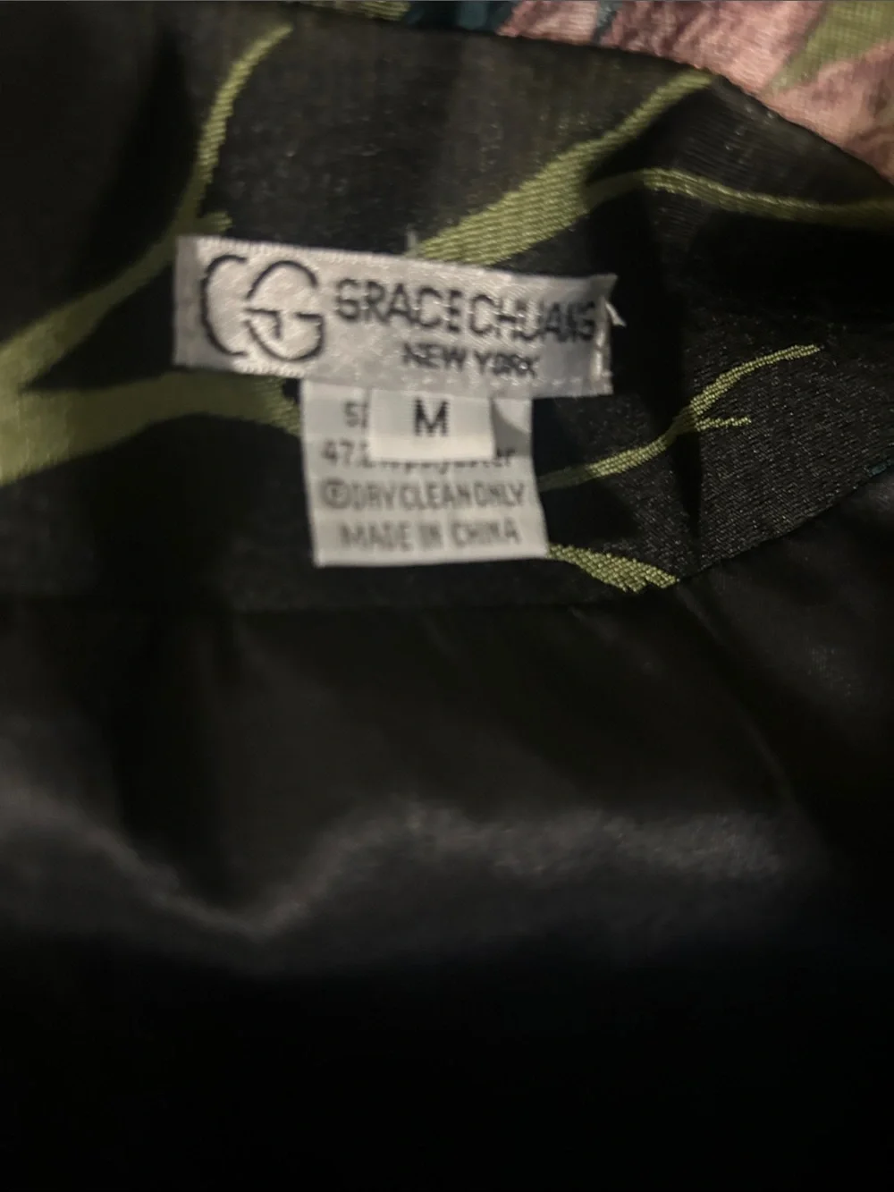Grace Chaus New York Peacock Floral Tapestry Jacket Blazer Coat MED